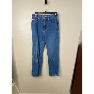Eddie Bauer Womens Petite Blue Relaxed Fit Denim Jeans 4P Straight leg Lined
